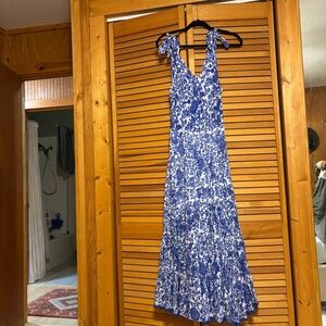 Free People Kikas Midi Blue and White Floral Maxi Dress